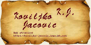 Koviljko Jačović vizit kartica